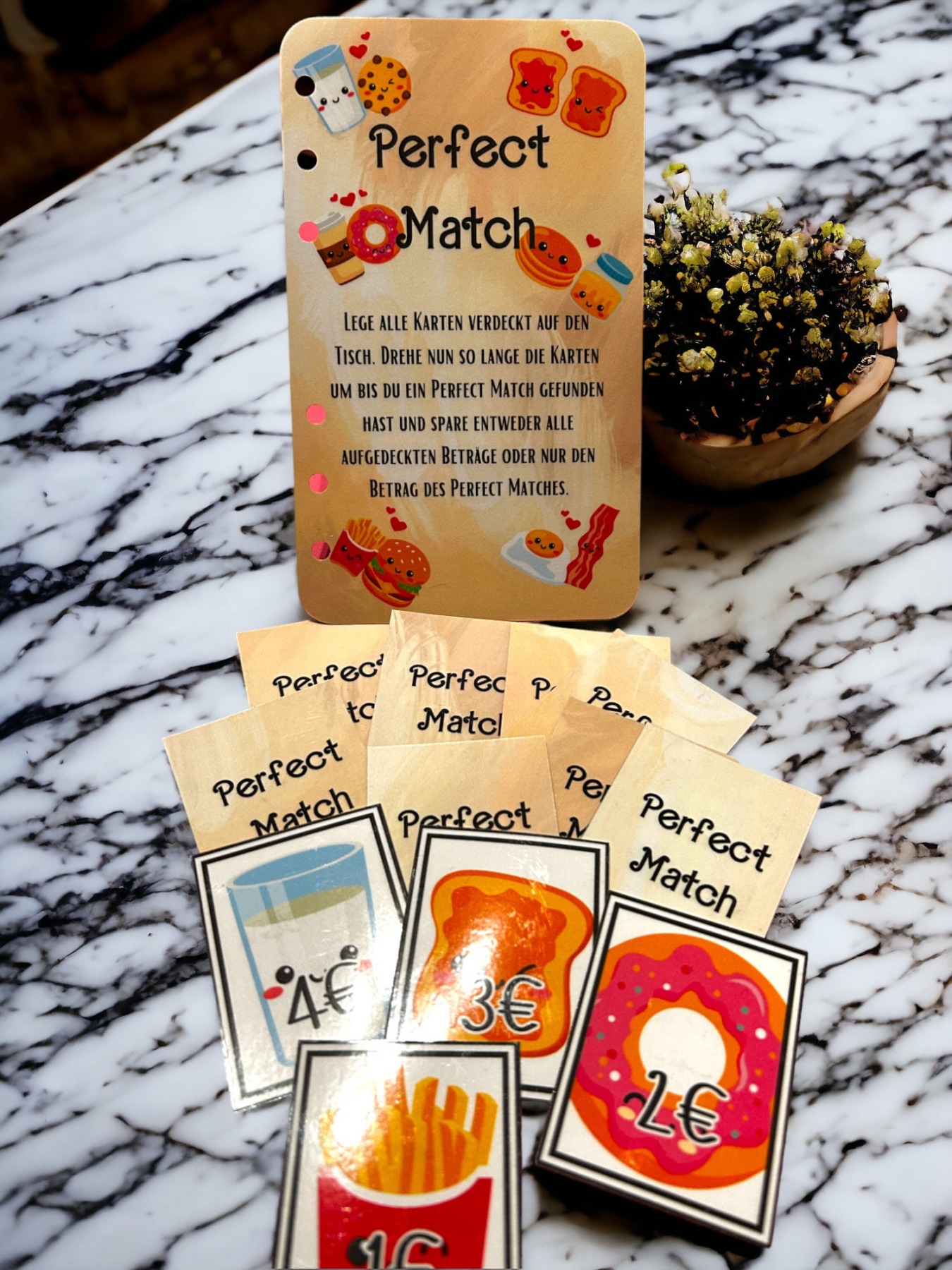 Perfect Match ,Memory, Sparspiel, Sparchallenge, Budget, Challenge, Spiel, Umschlagmethode,