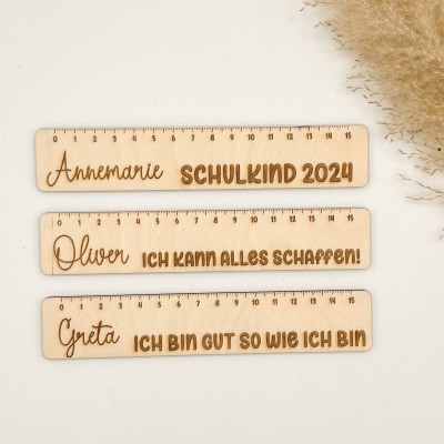 Personalisiertes Lineal mit Spruch 15cm | - Geschenk für den Schulanfang | Zuckertüte, Schultüte,