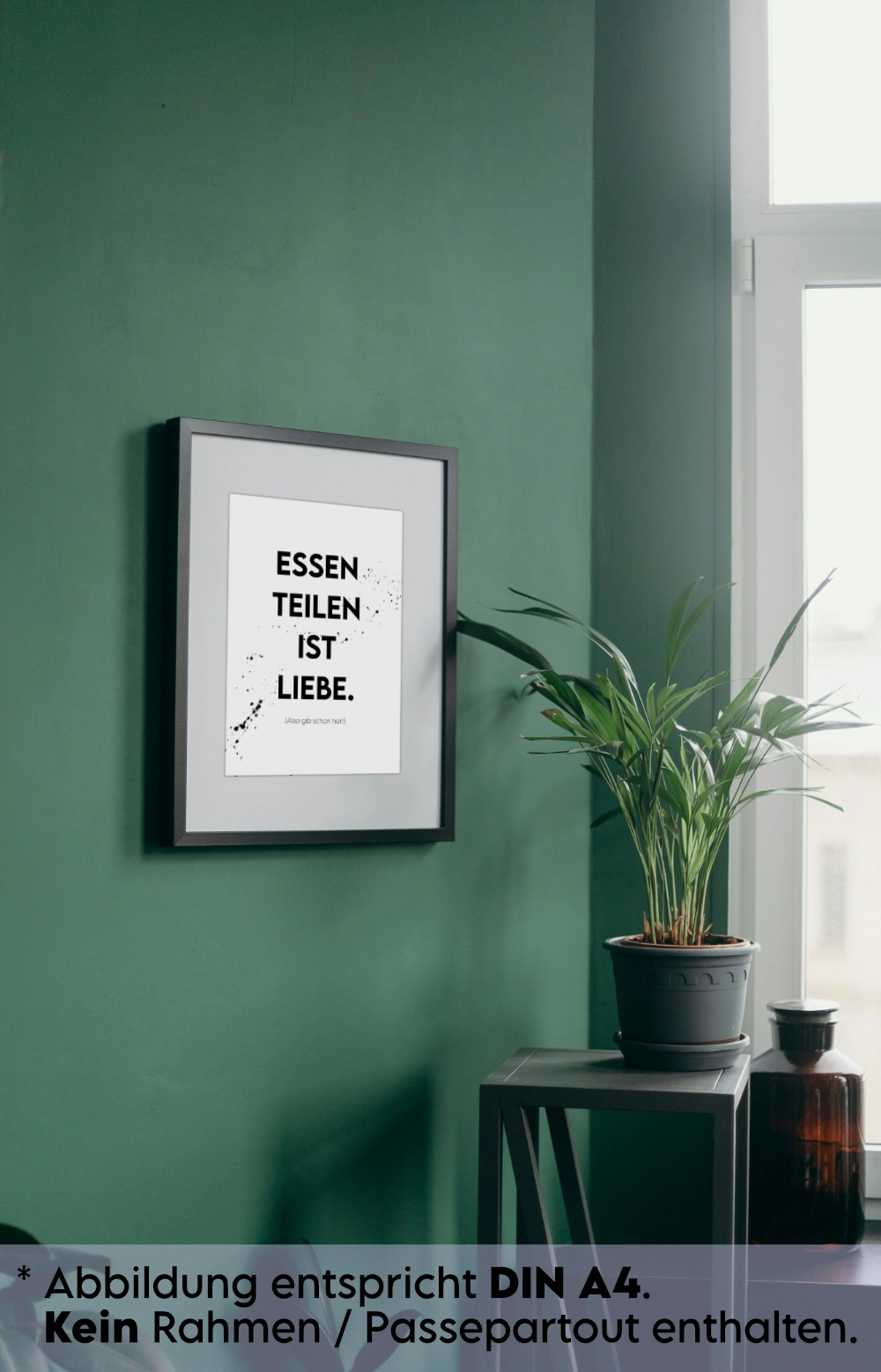 Lustige Sprüche Poster ESSEN TEILEN IST LIEBE. 2