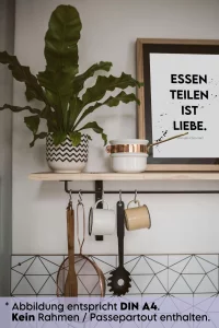 Lustige Sprüche Poster ESSEN TEILEN IST LIEBE. 3