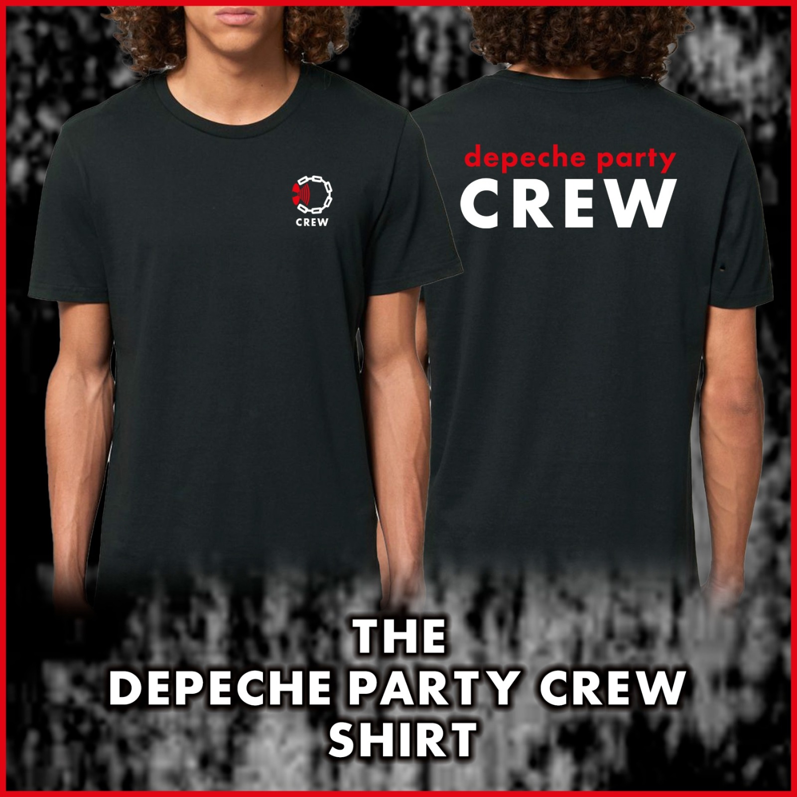 Depeche Party Crew - Recycled Cool T Sportshirt - Black - Front/Back-Print -