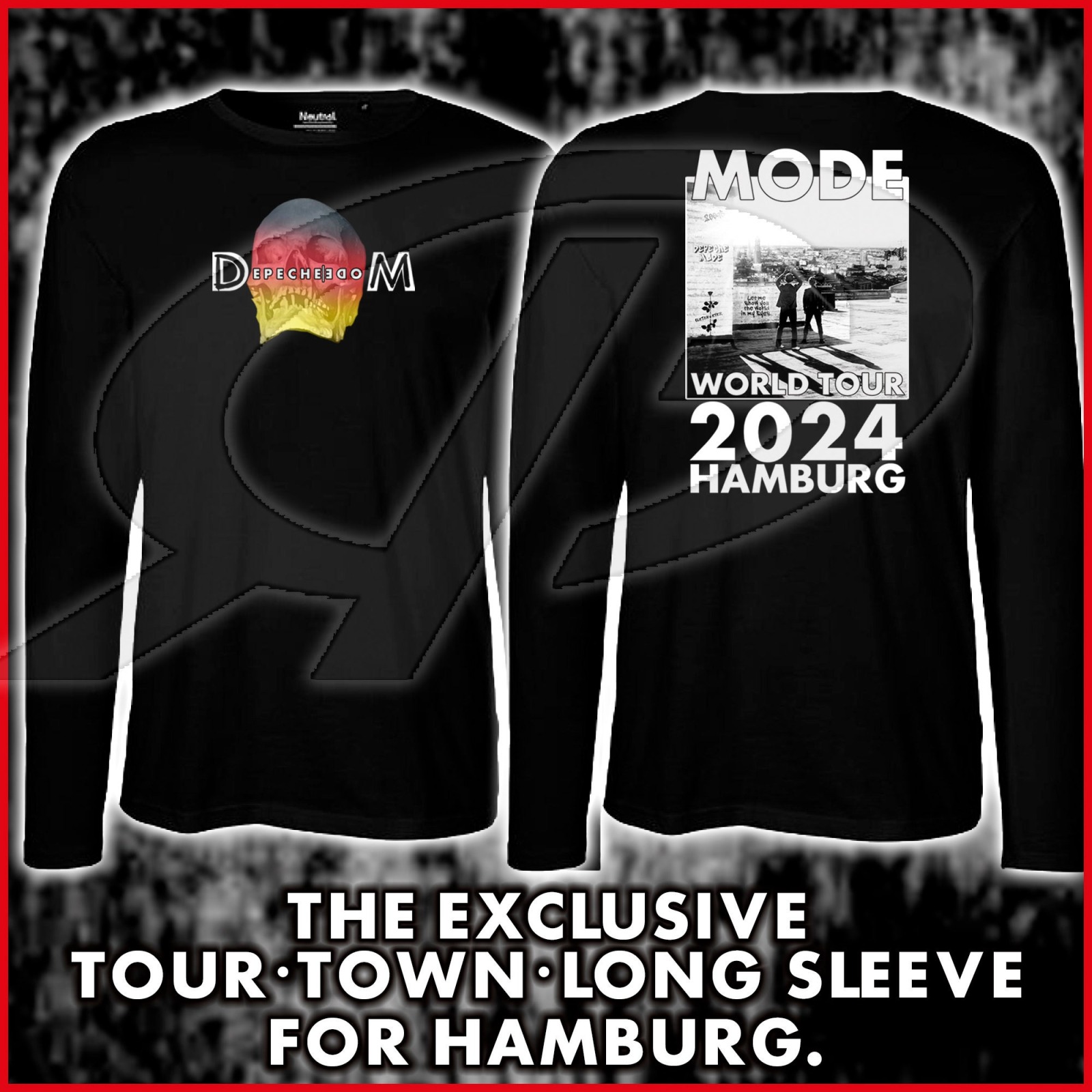 exklusives DEPECHE MODE Memento Mori World In My Tour 2024 No. 1 - Cotton Long Sleeve - Black -