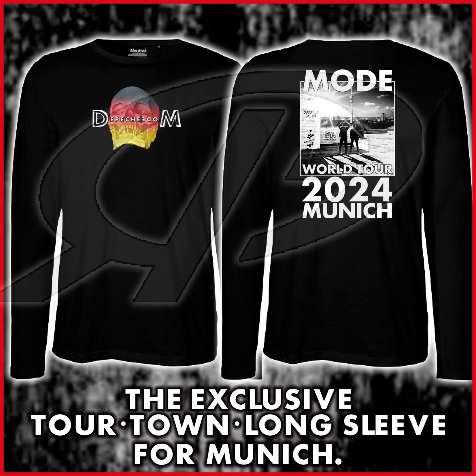 exklusives DEPECHE MODE Memento Mori World In My Tour 2024 No. 1 - Cotton Long Sleeve - Black -