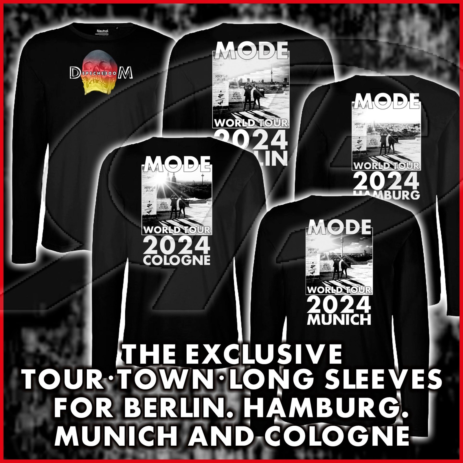 exklusives DEPECHE MODE Memento Mori World In My Tour 2024 No. 1 - Cotton Long Sleeve - Black -