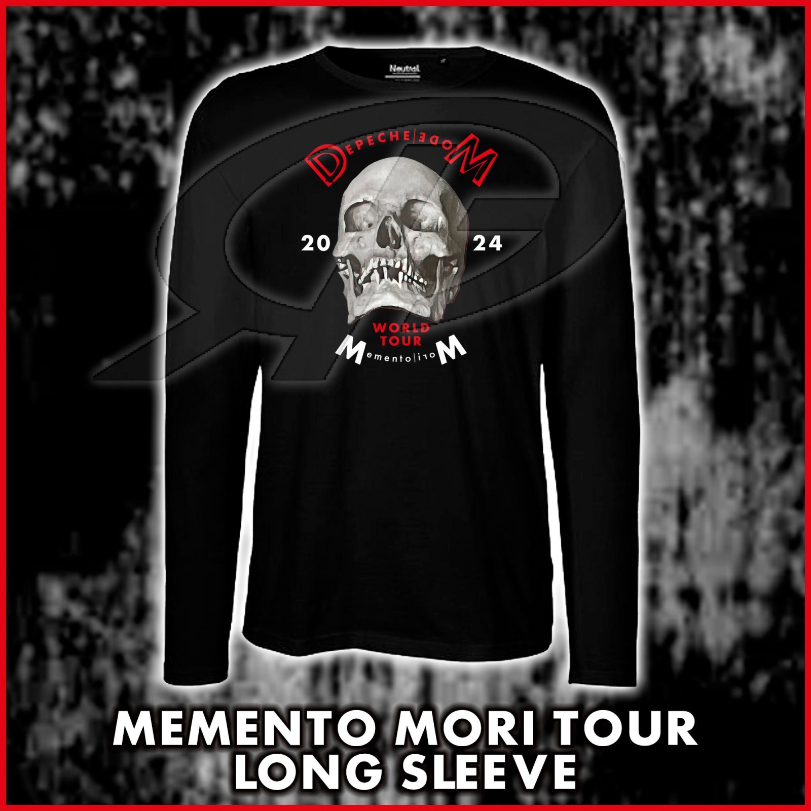 exklusives DEPECHE MODE Memento Mori World Tour 2024 - Cotton Long Sleeve T-Shirt - Black - Front