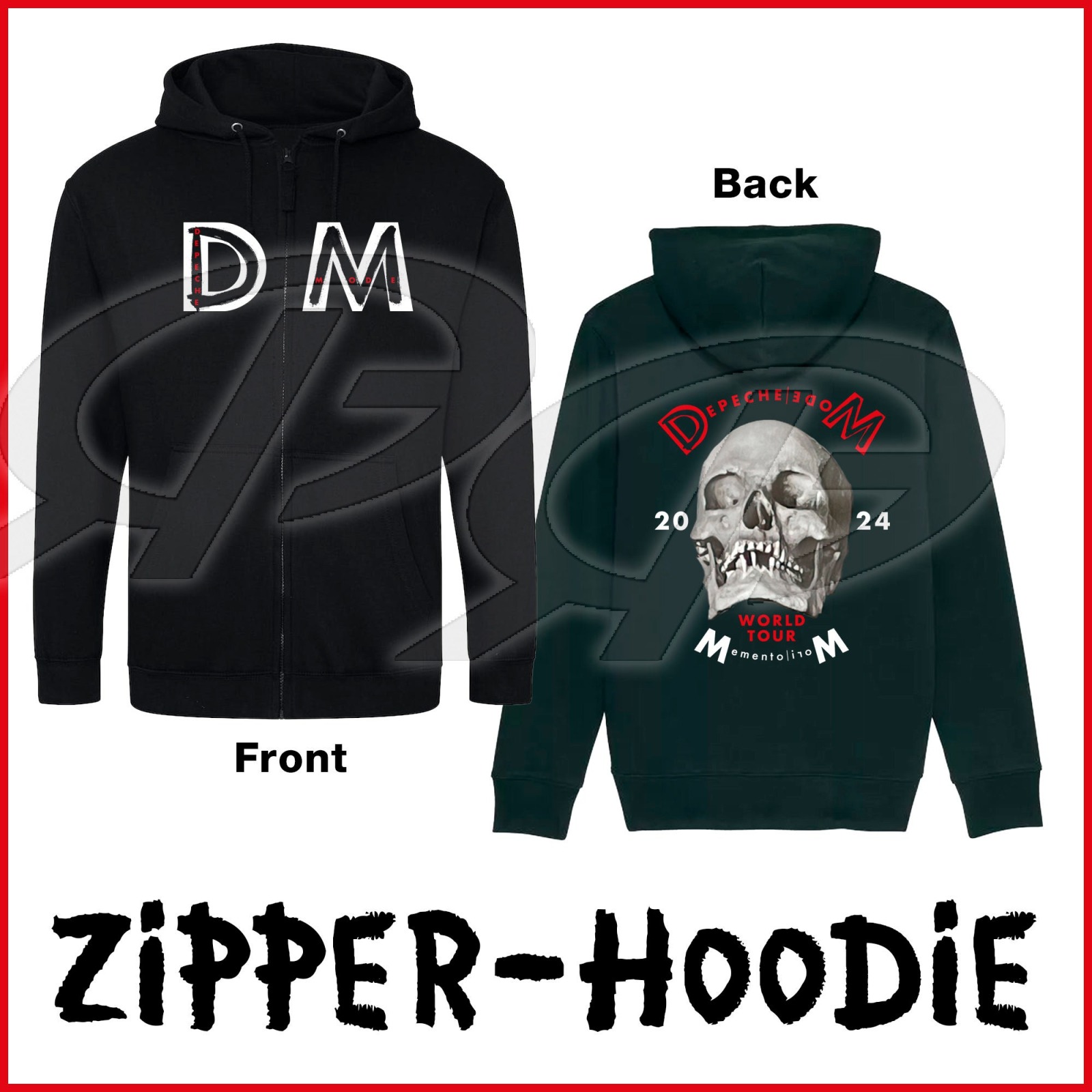 exklusiver DEPECHE MODE Memento Mori Tour 2024 - Organic Zipper - Black - Front/Back Print 2