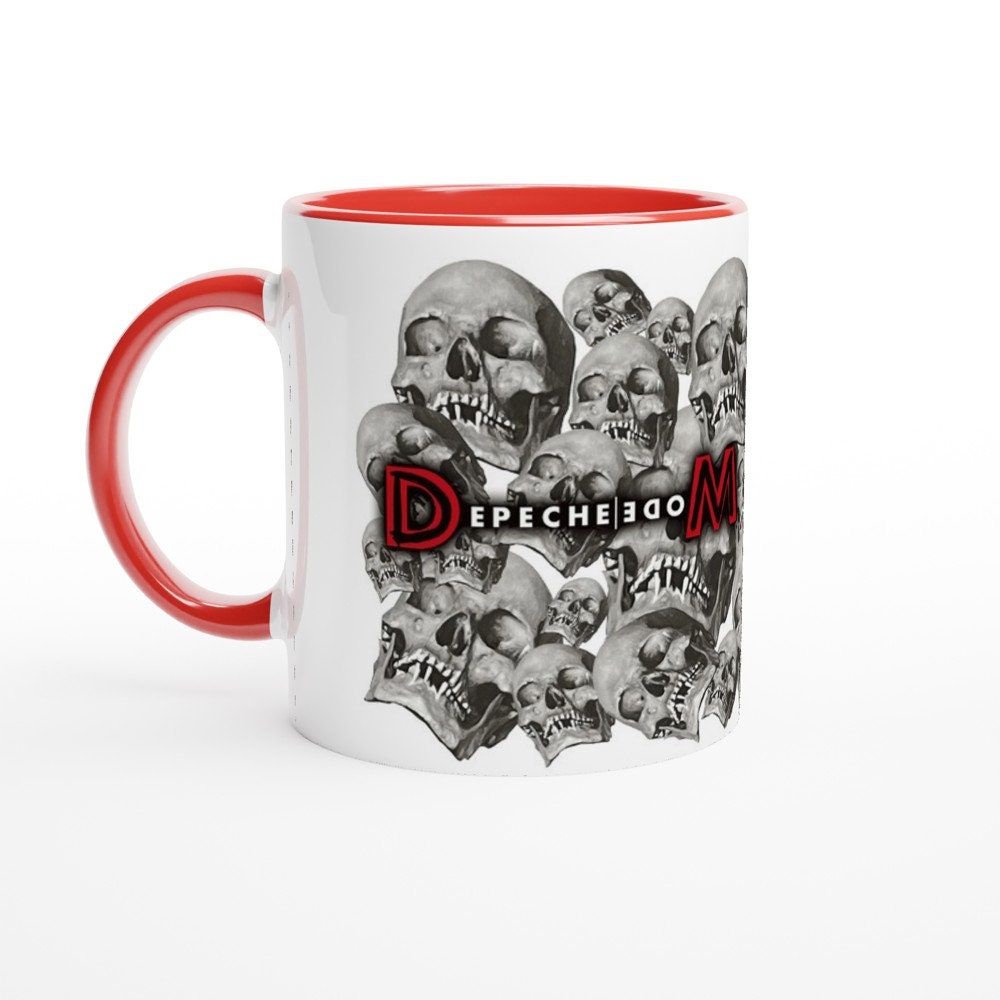 exklusiver DEPECHE MODE - Kaffeebecher - Skull Mania - Keramik - weiss/rot 2