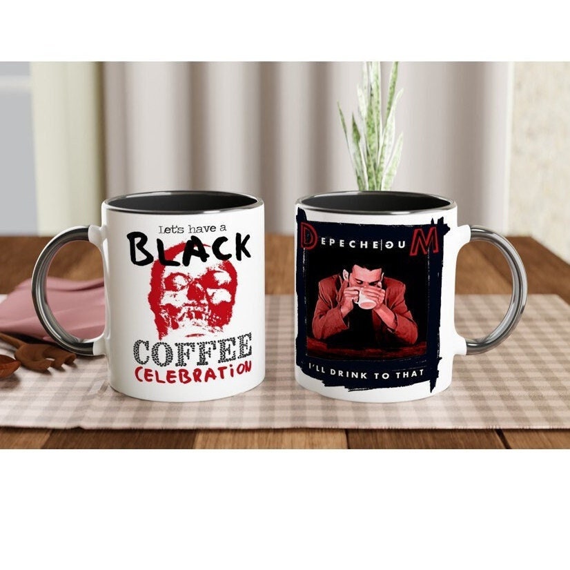 exklusiver DEPECHE MODE - Kaffeebecher - Black Coffee Celebration - Keramik - weiss/schwarz