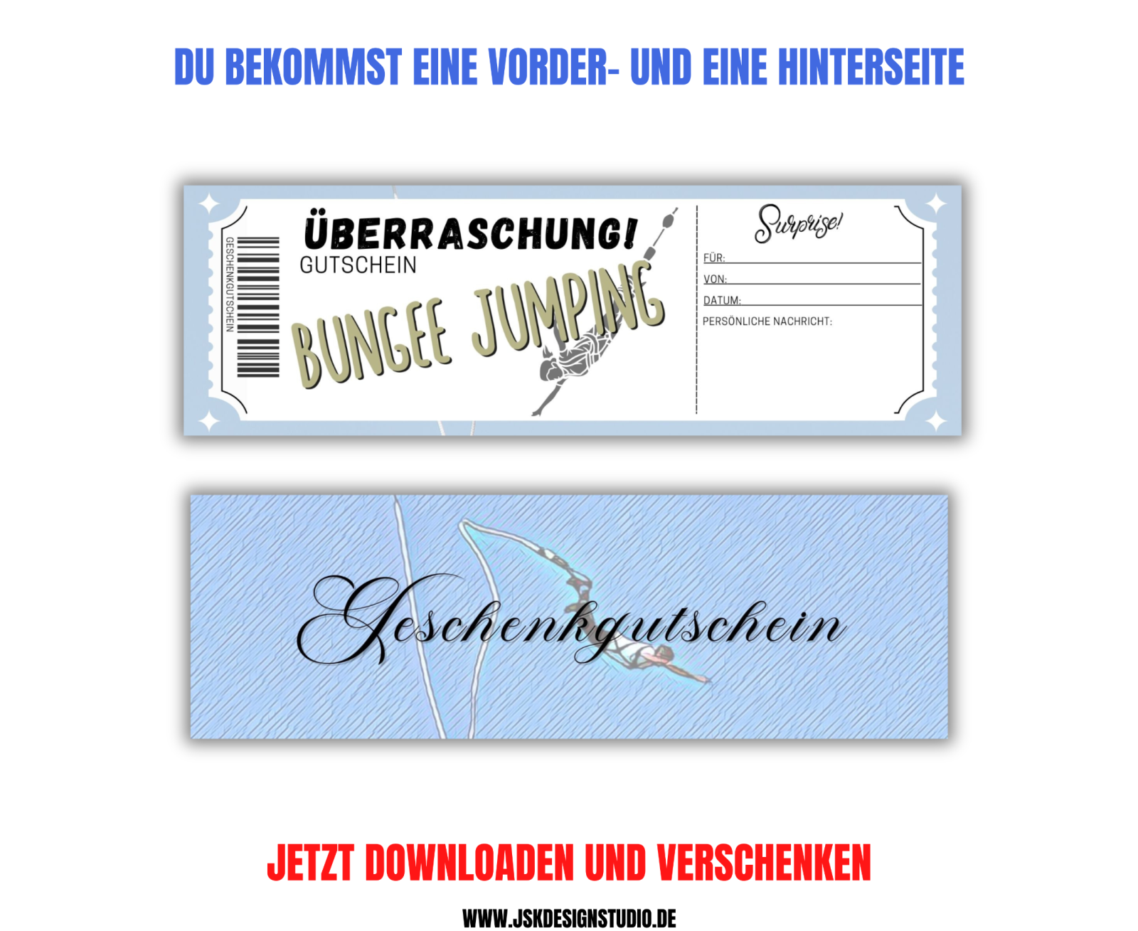 Bungee Jumping Gutschein Vorlage zum Ausdrucken &amp; Verschenken 4