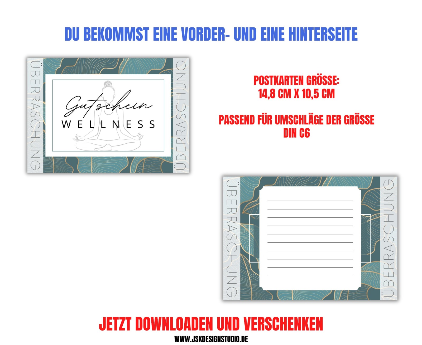 Gutschein für Wellness Vorlage zum Ausdrucken &amp; Verschenken 4