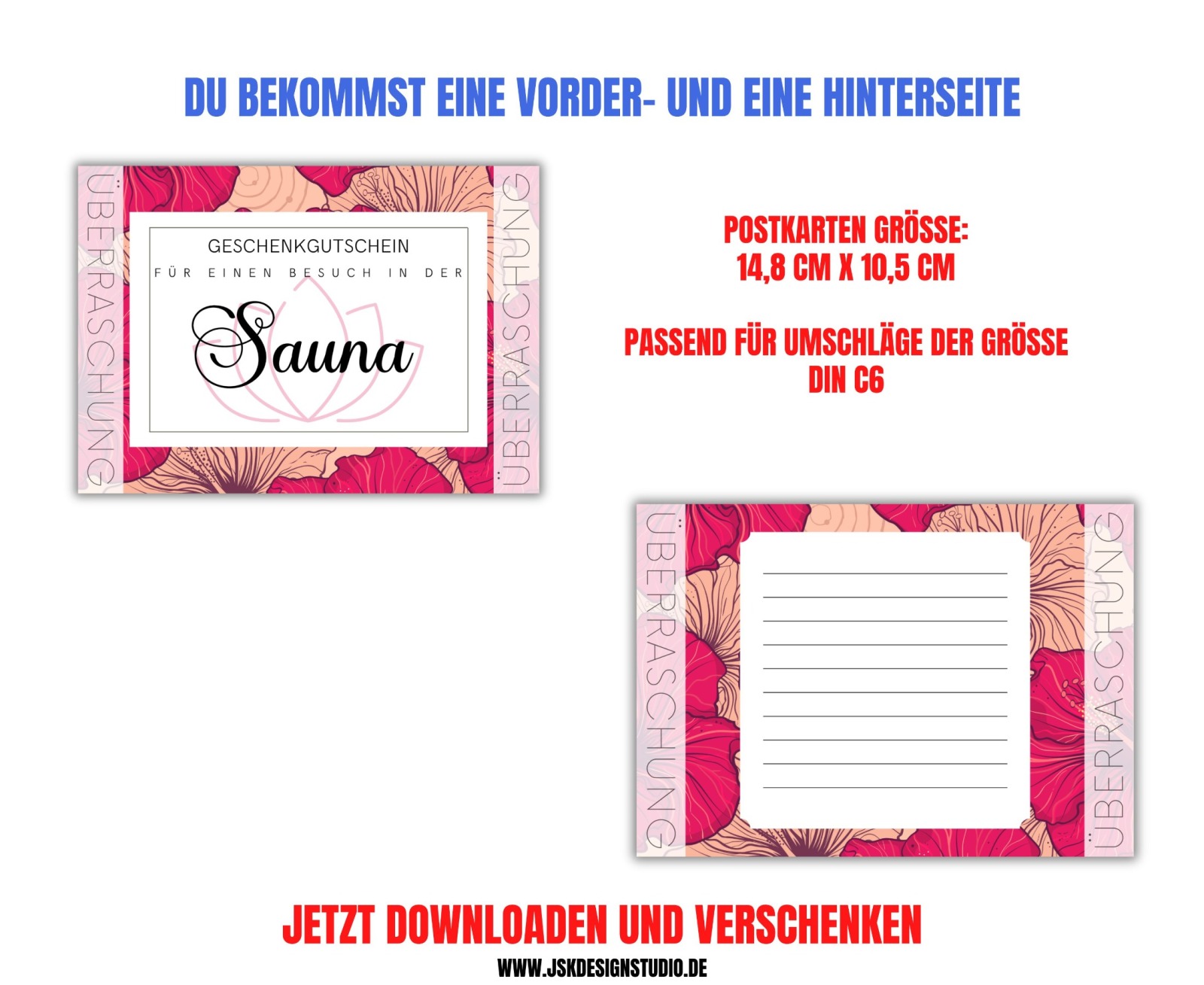 Gutschein für die Sauna Vorlage zum Ausdrucken &amp; Verschenken 5