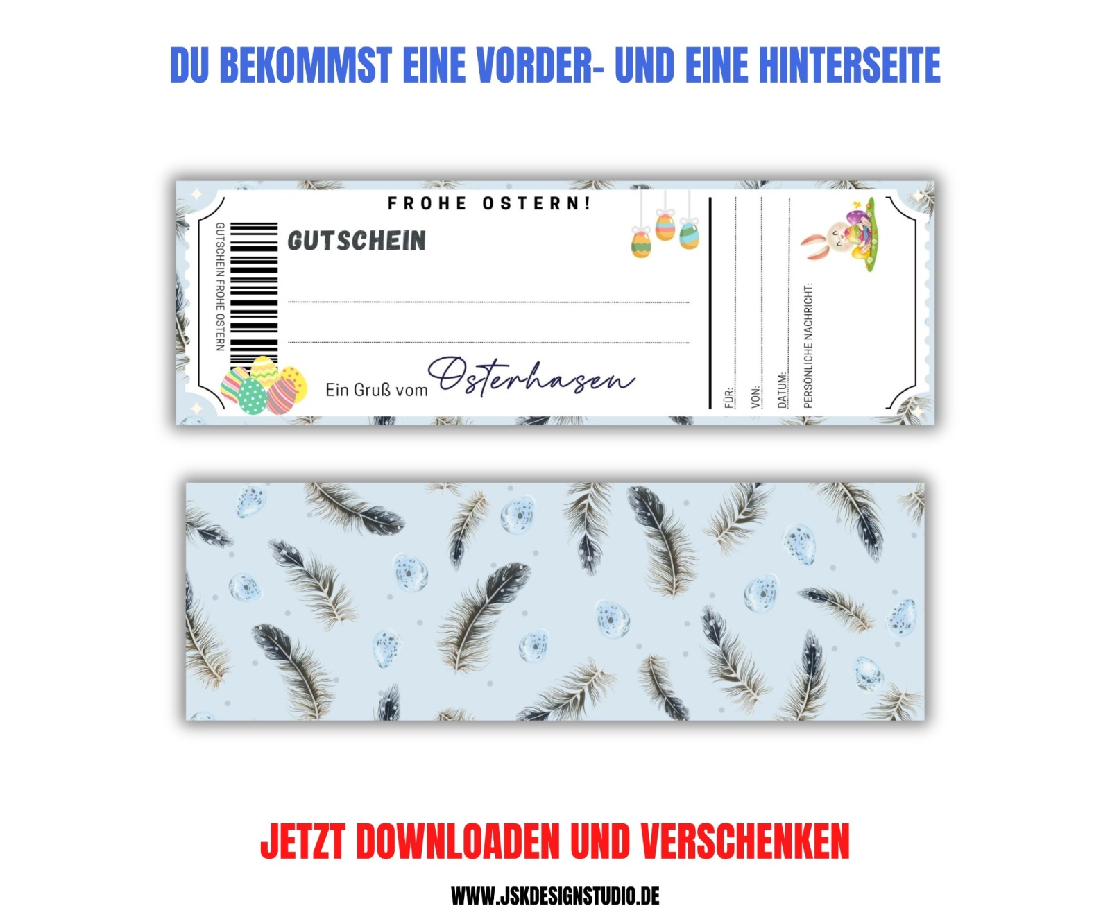 Gutschein zu Ostern Vorlage zum Ausdrucken &amp; Verschenken 3