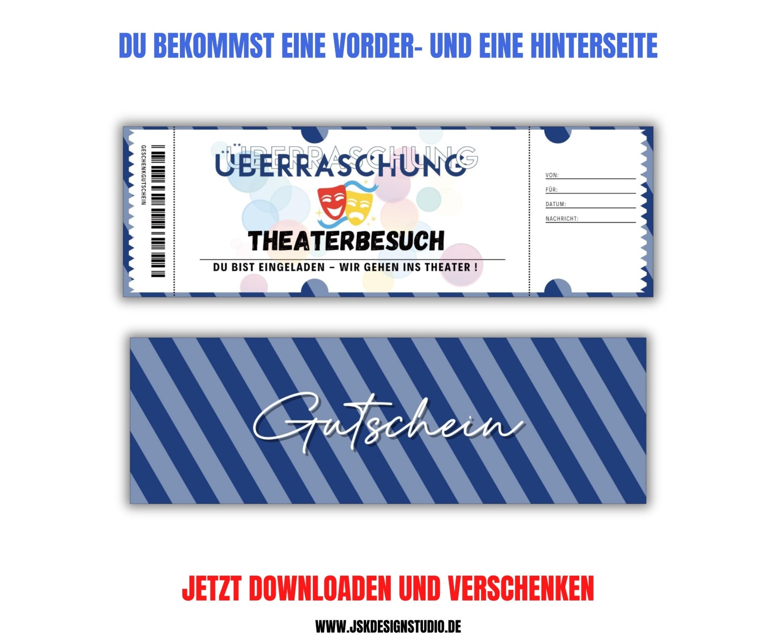 Theater Gutschein Vorlage zum Ausdrucken &amp; Verschenken 3