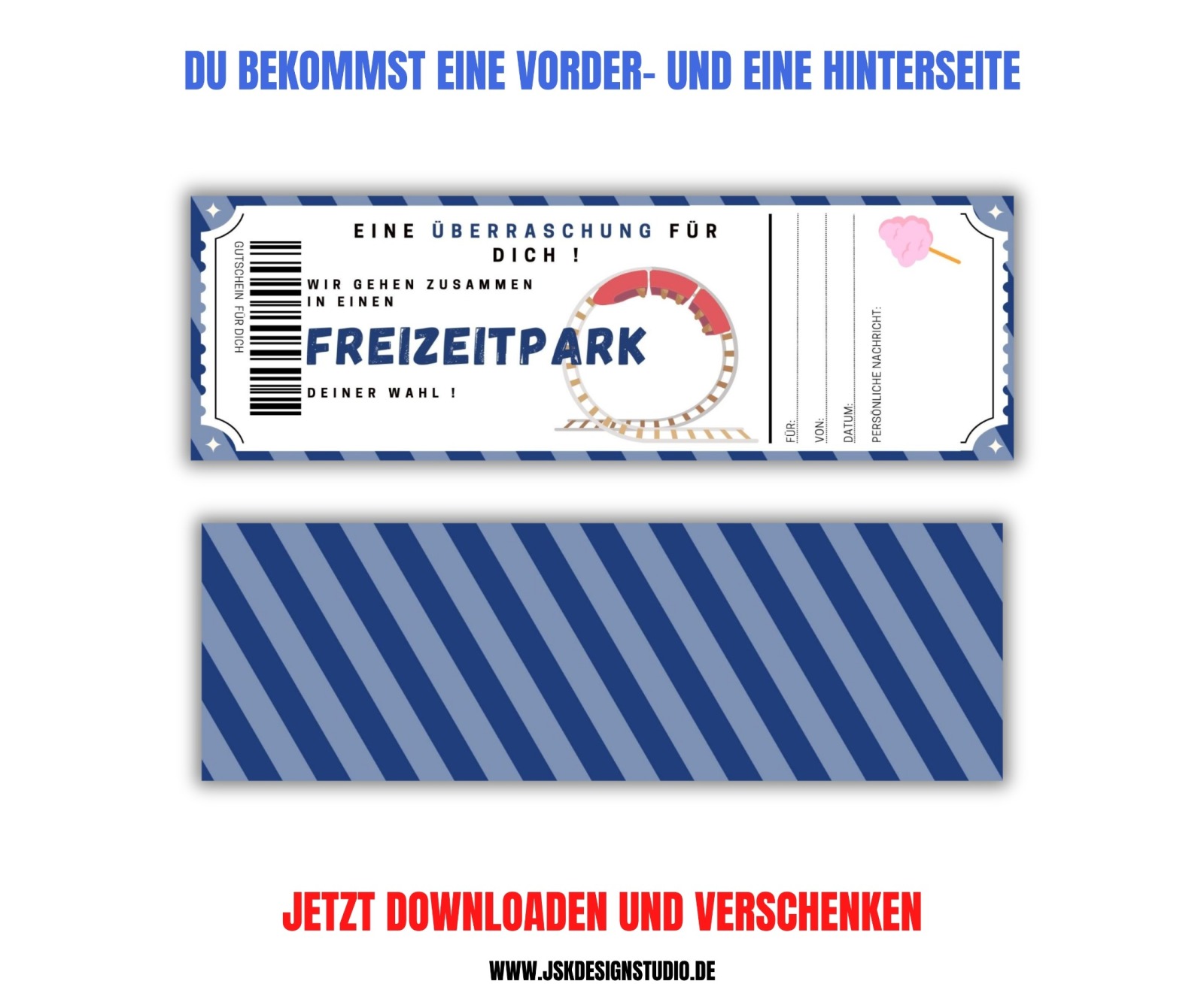 Freizeitpark Gutschein Vorlage zum Ausdrucken &amp; Verschenken 3