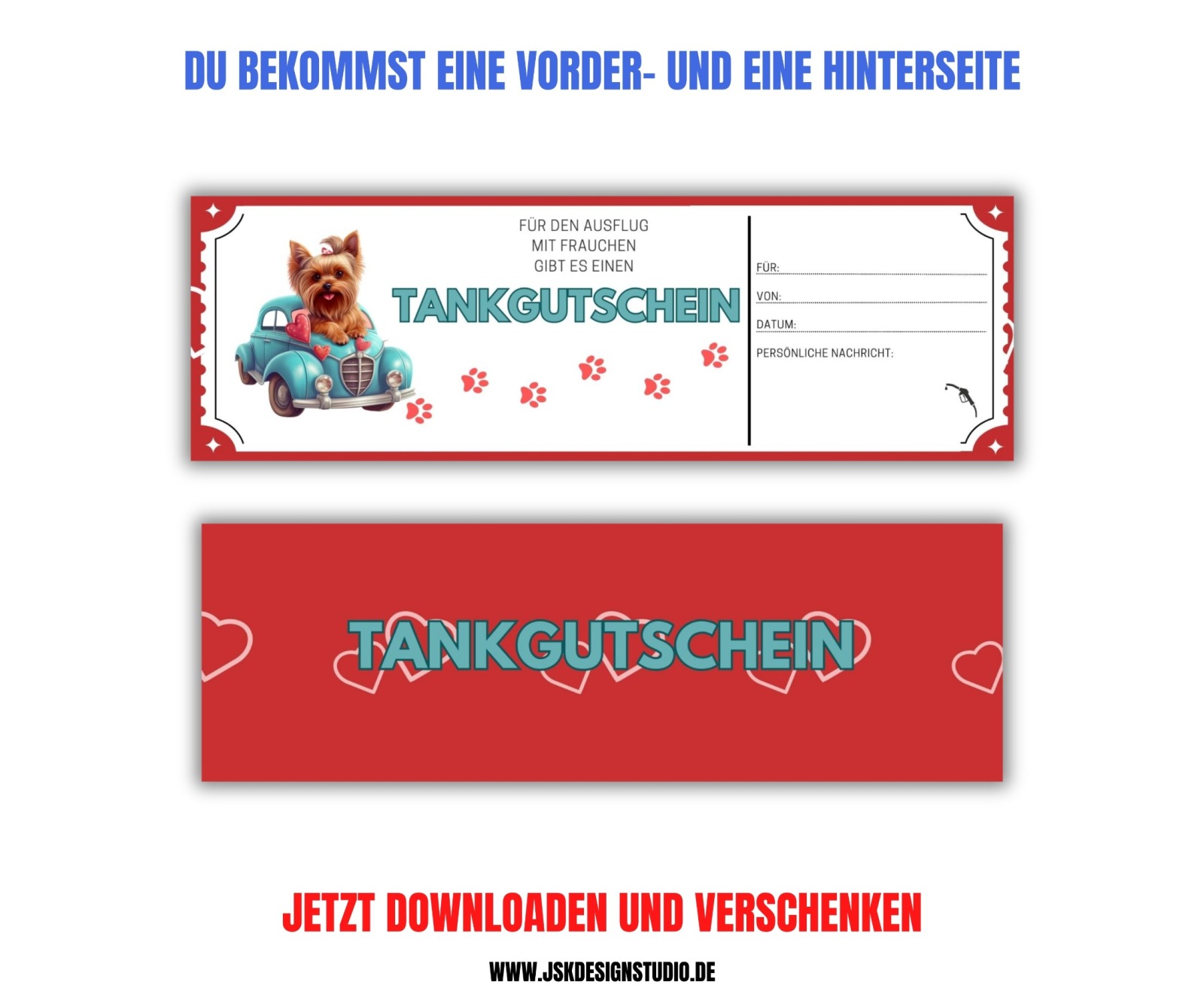 Tankgutschein Vorlage zum Ausdrucken &amp; Verschenken 3