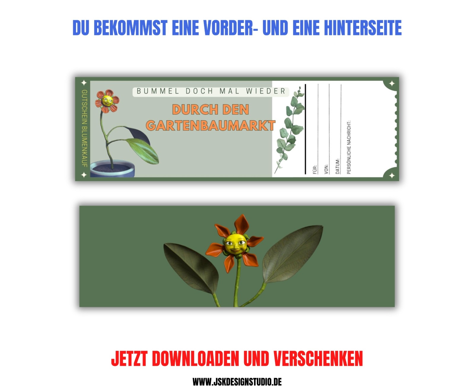 Gartencenter Gutschein Vorlage zum Ausdrucken &amp; Verschenken 3