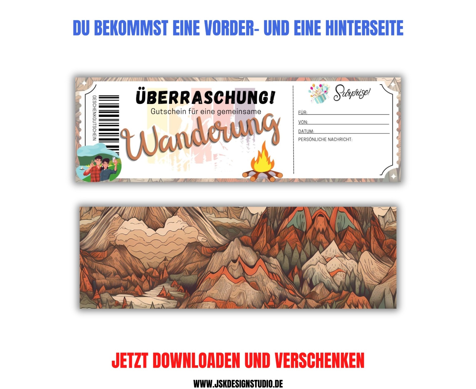 Gutschein Wandern Vorlage zum Ausdrucken &amp; Verschenken 3