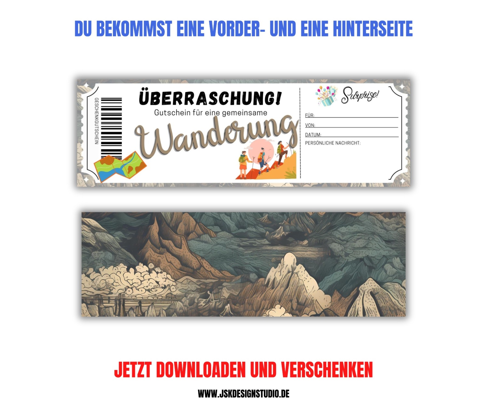 Gutschein Wandern Vorlage zum Ausdrucken &amp; Verschenken 3