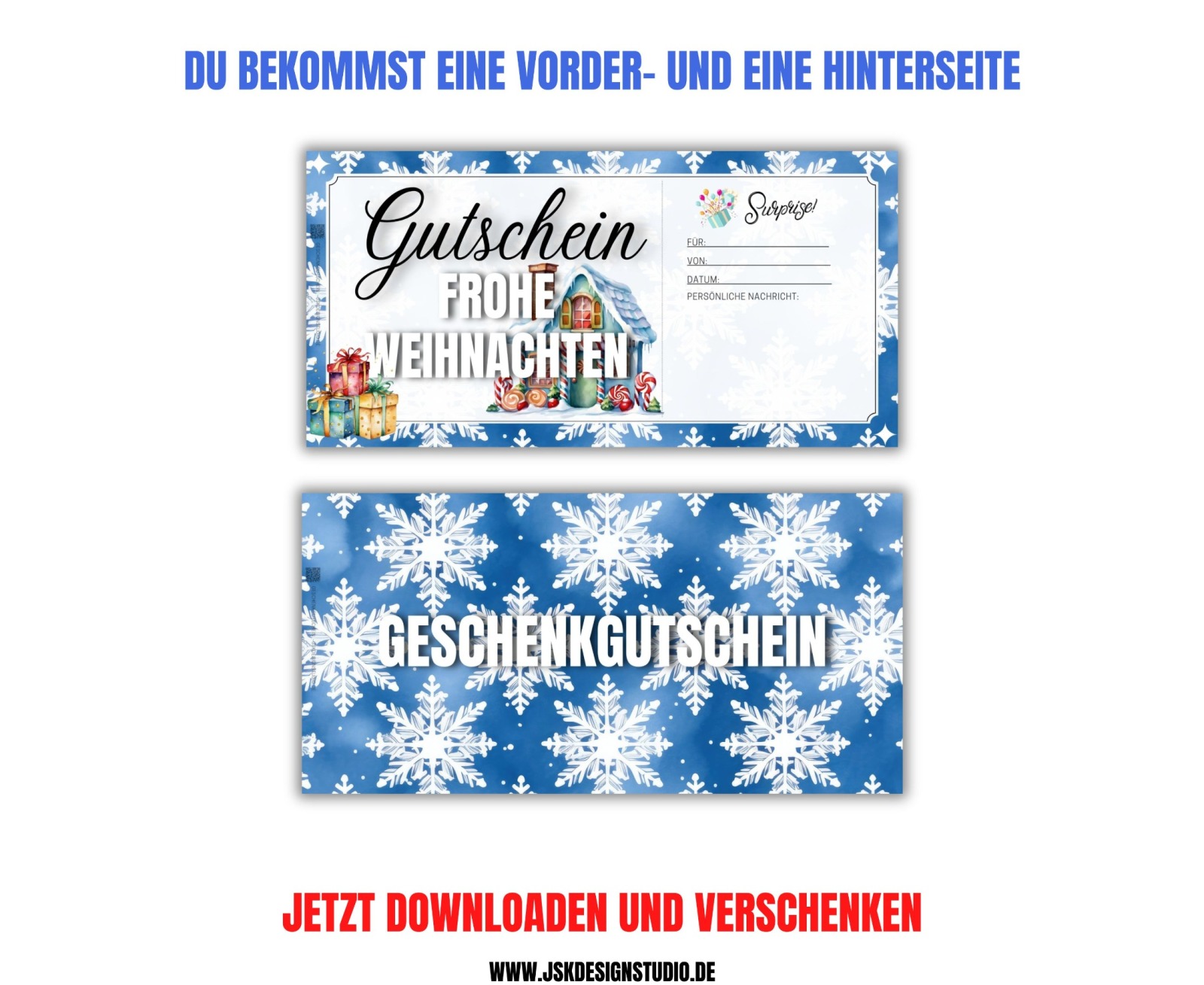 Weihnachten Gutschein Vorlage Zum Ausdrucken &amp; Verschenken 3