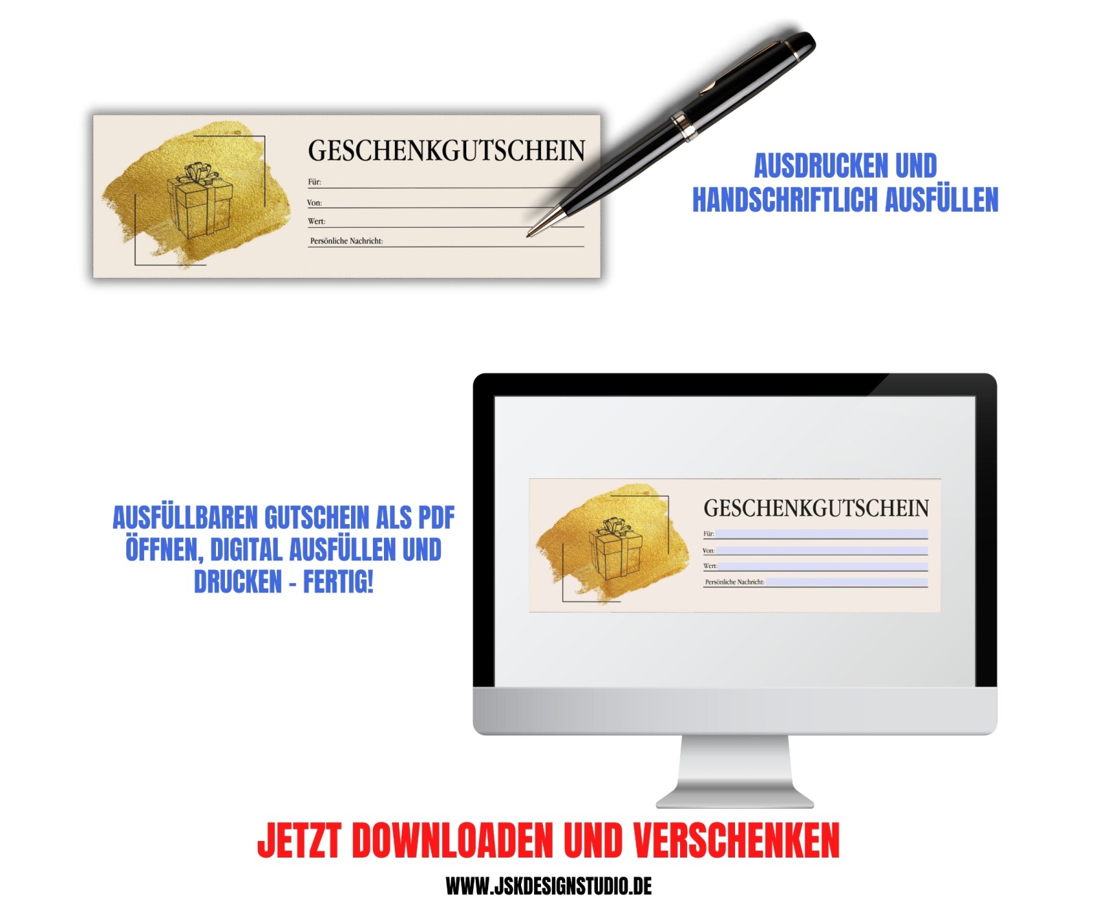 Geschenkgutschein Vorlage zum Ausdrucken &amp; Verschenken