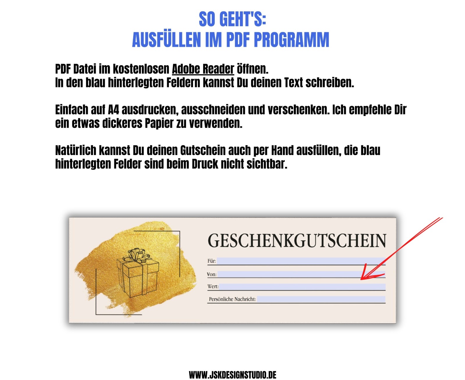 Geschenkgutschein Vorlage zum Ausdrucken &amp; Verschenken 2