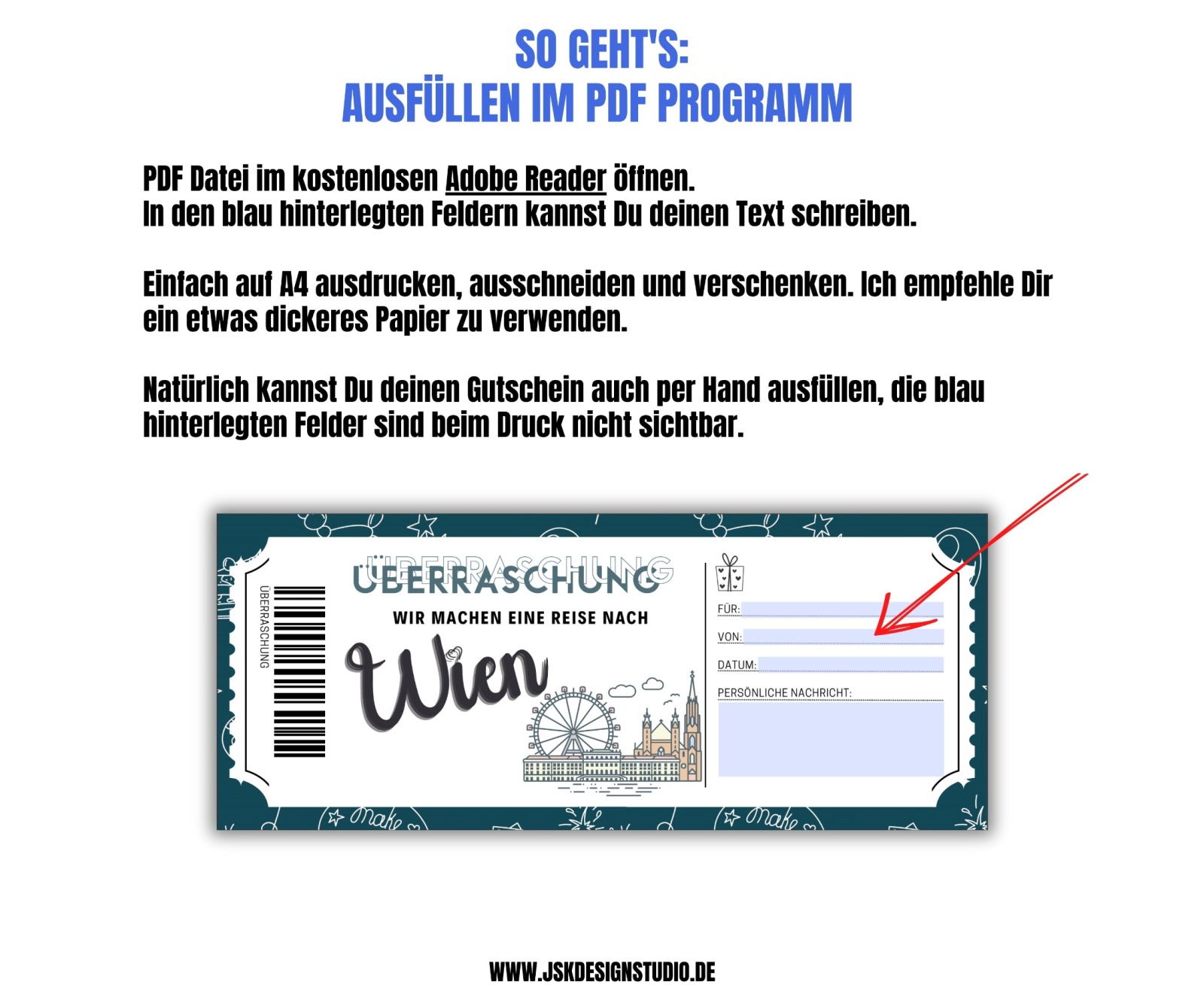 Gutschein für Wien Vorlage zum Ausdrucken &amp; Verschenken 2