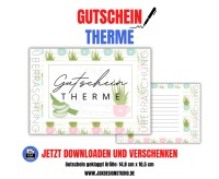 Gutschein für die Therme Vorlage zum Ausdrucken &amp; Verschenken