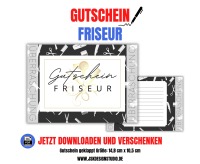 Friseur Gutschein Vorlage zum Ausdrucken &amp; Verschenken