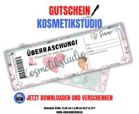 Gutschein für Kosmetik Vorlage zum Ausdrucken &amp; Verschenken