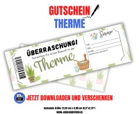 Gutschein für Therme Vorlage zum Ausdrucken &amp; Verschenken