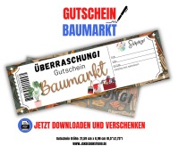 Gutschein für den Baumarkt Vorlage zum Ausdrucken &amp; Verschenken