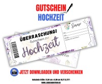 Gutschein zur Hochzeit Vorlage zum Ausdrucken &amp; Verschenken