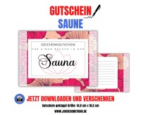 Gutschein für die Sauna Vorlage zum Ausdrucken &amp; Verschenken