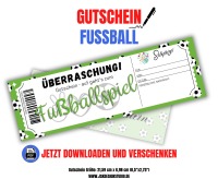 Fußball Gutschein Vorlage zum Ausdrucken &amp; Verschenken