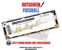 Fußball Gutschein Vorlage zum Ausdrucken &amp; Verschenken