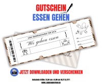 Gutschein Essen gehen Vorlage zum Ausdrucken &amp; Verschenken