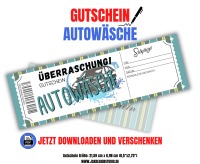 Autowäsche Gutschein Vorlage zum Ausdrucken &amp; Verschenken