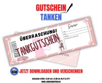 Tank Gutschein Vorlage zum Ausdrucken &amp; Verschenken