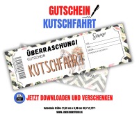 Kutschfahrt Gutschein Vorlage zum Ausdrucken &amp; Verschenken