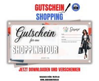 Shopping Gutschein Vorlage zum Ausdrucken &amp; Verschenken