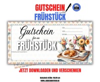 Gutschein für ein Frühstück Vorlage zum Ausdrucken &amp; Verschenken