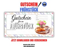 Gutschein für ein Frühstück Vorlage zum Ausdrucken &amp; Verschenken