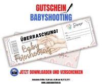 Babyshooting Gutschein für Eltern Vorlage zum Ausdrucken &amp; Verschenken