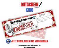 Kino Gutschein Vorlage zum Ausdrucken &amp; Verschenken