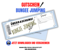 Bungee Jumping Gutschein Vorlage zum Ausdrucken &amp; Verschenken