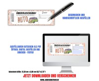 Gutschein für ein Auto Vorlage zum Ausdrucken &amp; Verschenken 2