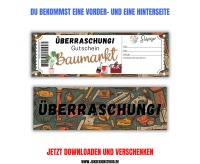 Gutschein für den Baumarkt Vorlage zum Ausdrucken &amp; Verschenken 4