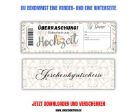 Gutschein zur Hochzeit Vorlage zum Ausdrucken &amp; Verschenken 4