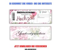 Gutschein zur Hochzeit Vorlage zum Ausdrucken &amp; Verschenken 4