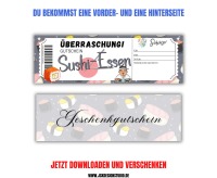 Sushi Gutschein Vorlage zum Ausdrucken &amp; Verschenken 4